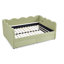 Lit de jour en vichy double avec deux tiroirs de rangement, port USB et adorable tissu en forme de vague-1079445664-1079445671