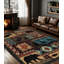 Tapis rustique lavable à la machine avec envers antidérapant Rustic Cabin Lodge-875373187