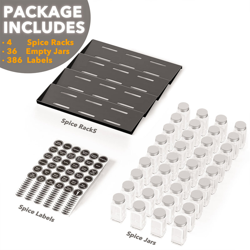 Cabinet System Spice Jar & Rack Set