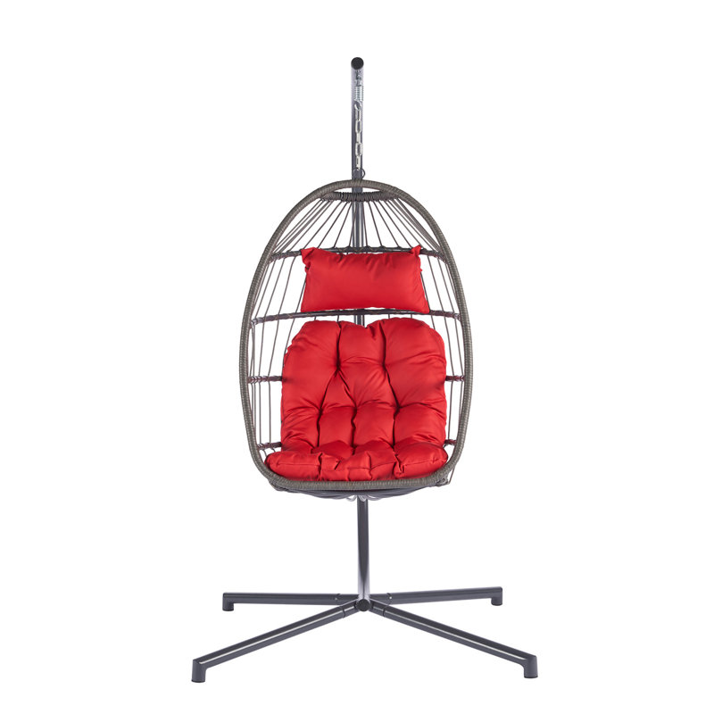 Fauteuil œuf simple avec support Cailynne, gris