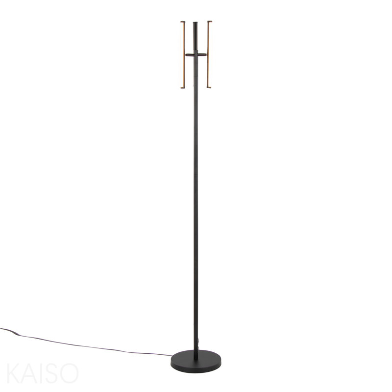 Icicle 65" Modern Swivel Floor Lamp In Black Metal, Black