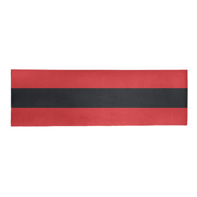 Tapis à rayures rouge/charbon à rayures