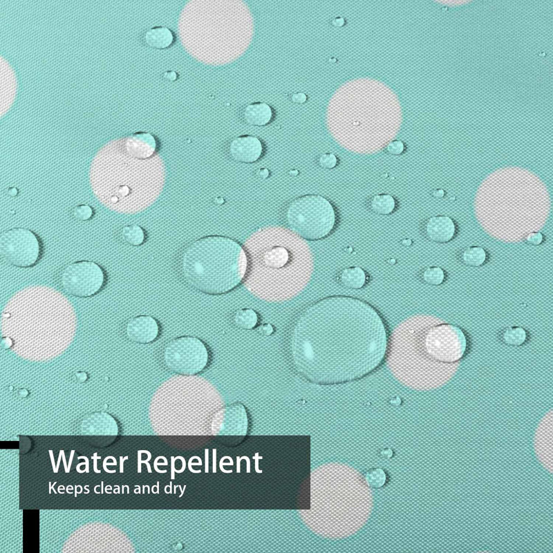 Rideau de douche Aqua à pois blancs, menthe, bleu, vert, 12 crochets, L 72 po x l 78 po