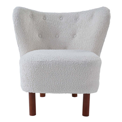 Zusud Accent Chair, White Teddy Sherpa