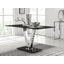 Ransart Modern Luxury Glass & Metal Dining Table Set With 6 Quilted Faux Leather Dining Chairs-61594699-61594702