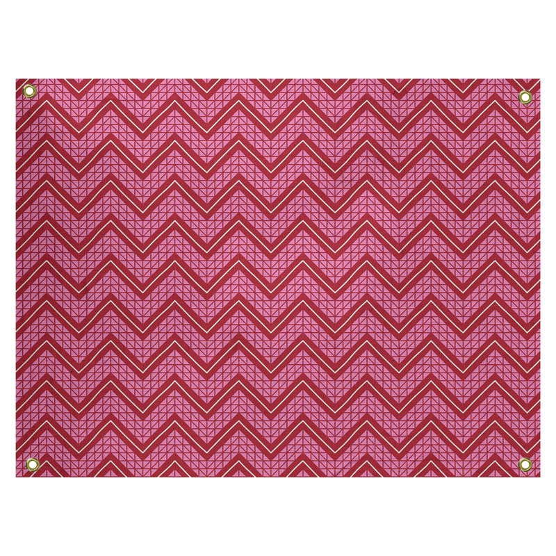 Tapestry, 1" H x 36" W x 26" D, Pink/Dark Red