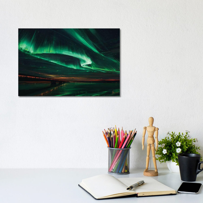 Northern Lights by Alena Aenami - Wrapped Canvas Print, 20.32 cm H x 30.48 cm W