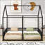 Lits plateforme simples en métal robuste, conception peu encombrante pour les chambres partagées et les chambres d'amis, noir-1523728315