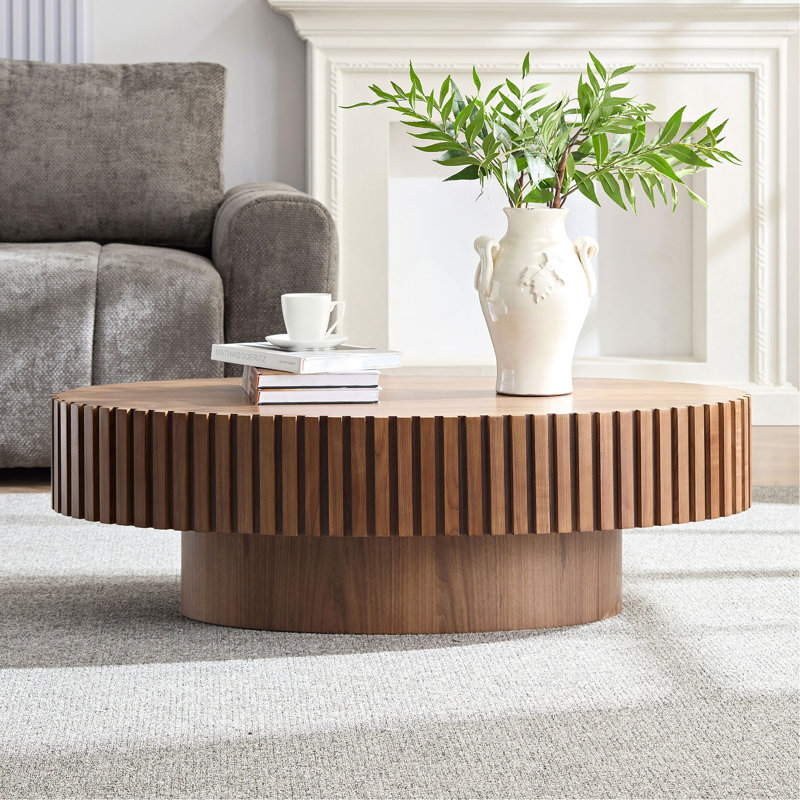 Table basse à tambour moderne de 43,7 pouces de style moderne Handcraft