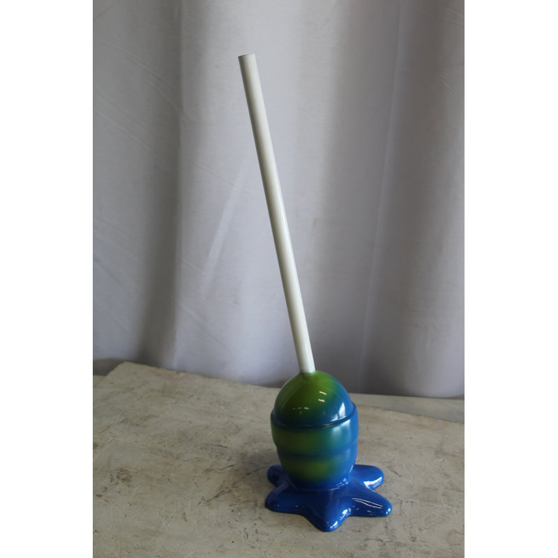 Très grande statue de sucette abstraite bleue et verte Kentoria 10 po x 10 po x H 34 po