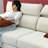 High-Back Adjustable Headrest Straight Sofa