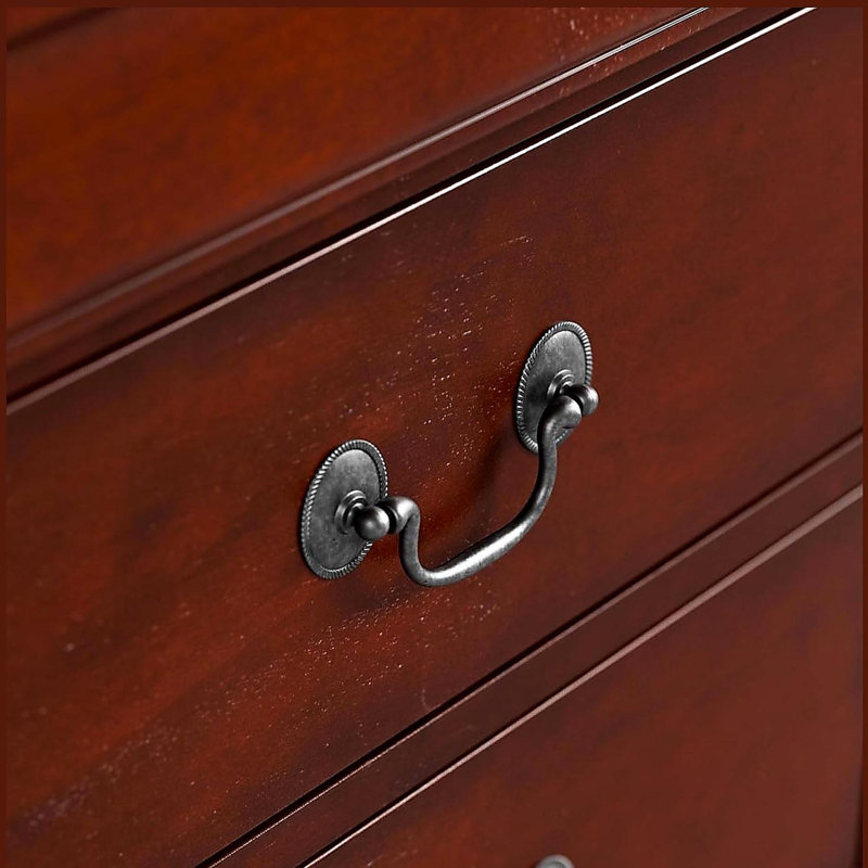 1pc Table de chevet à l'épreuve de la poussière avec tiroirs à queue d'aronde anglaise, Cherry