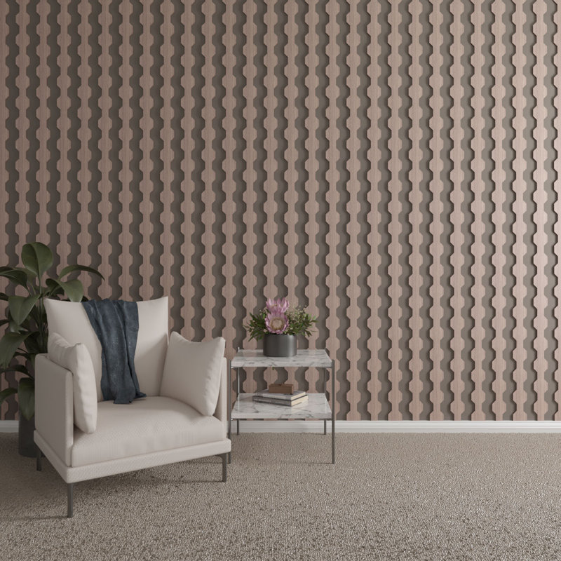 Walnut Adjustable Decorative Wood Slat Wall Panel Kit, 47" Height