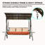 Balancelle de luxe réglable pour 3 personnes avec balançoire et 3 coussins pour le jardin extérieur, le balcon et la cour