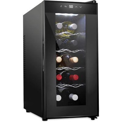 Schmck Single Zone 10.4'' Freestanding 10 Bottle Wine Refrigerator — FIN-0017288 | Fridge.com