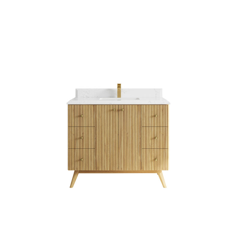 Ensemble de meuble-lavabo simple 42 po Kwuan, Gris