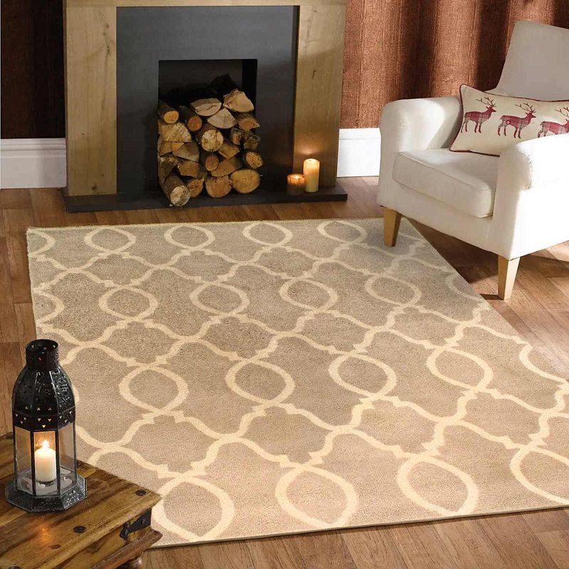 Burley Geometric Area Rug in Ivory