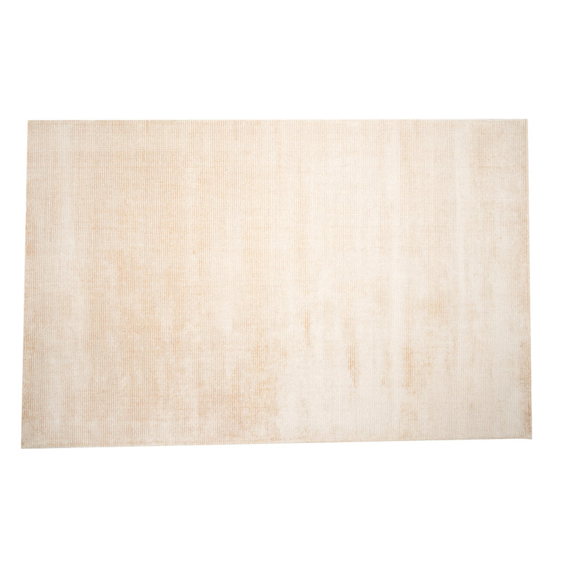 Tapis | Tapis tissé à la main en laine et bambou doré, Rectangulaire 8 pi x 10 pi