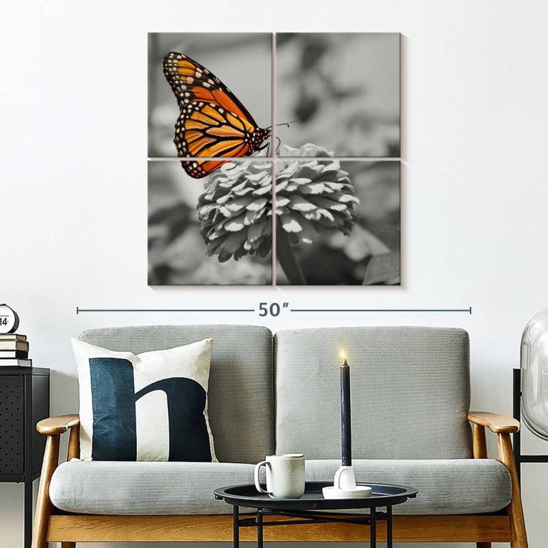 Papillon ambré, H 32 po x l 32 po