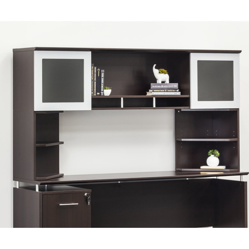 Medina Series 18.5 Desk Hutch, Mocha, 18.5"H x 72"W x 15"D