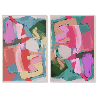 Miles Away Set Canvas Set of 2 Maximalist Art by 