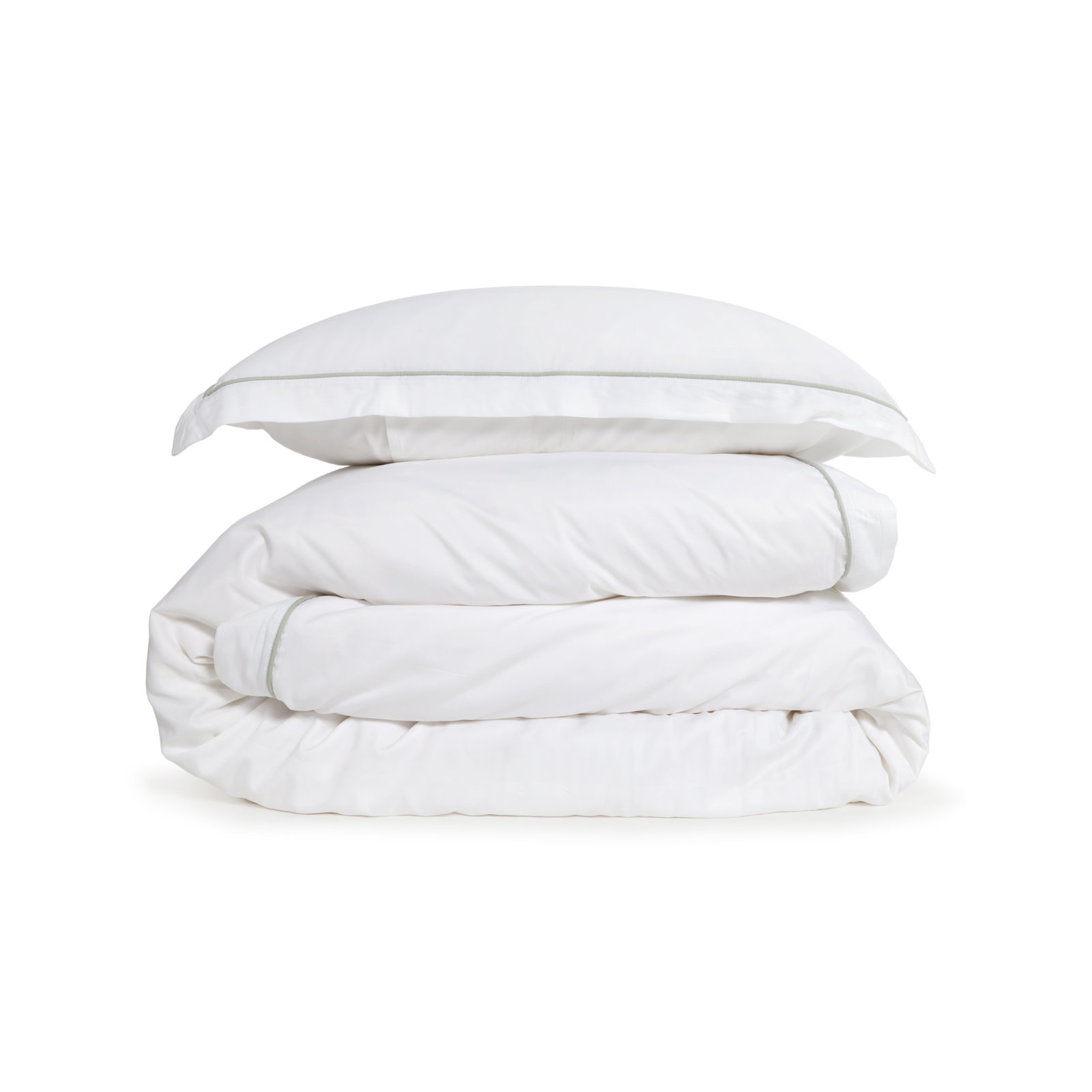 Sheena Rayon Duvet Cover Set, Twin Duvet Cover +  1 Standard Sham, White/Seaglass