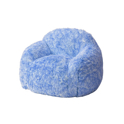 Bean Bag Chair for Adults, Soft Fluffy Faux Fur Bean Bag Sofa with High Density Sponge Filler & Removable Washable Cover, Comfy Lazy Chair for Bedroom Living Room Dorm, Blue