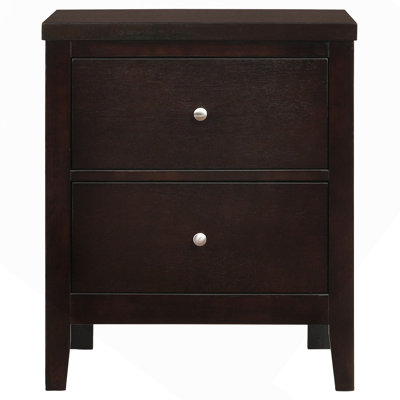 Garrett Cappuccino 2-Drawer Rectangular Nightstand