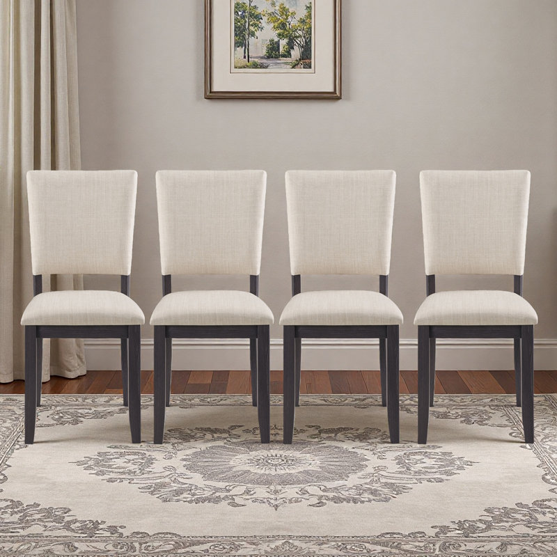 Dining Chairs Only, Modern Minimalist Dining Chairs Set Of 4, Kitchen Chair With Padded Seat, Wooden Upholstered Side Chair For Dining Room, Living Room, Kitchen