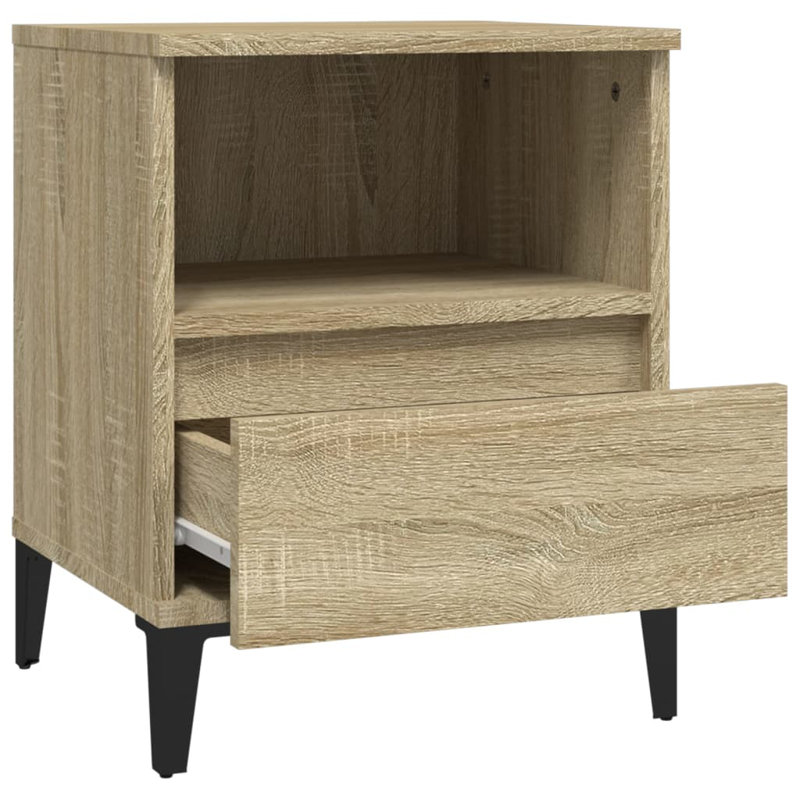 Mervel Manufactured Wood Bedside Table, Sonoma Oak, Individual
