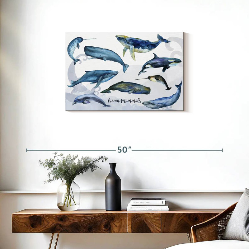 Brampt Ocean Mammals Chart, 20" H x 30" W