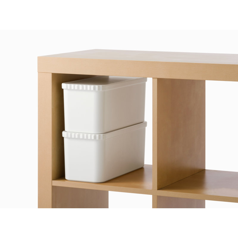 Slim Stacking Bin Set of 2, White