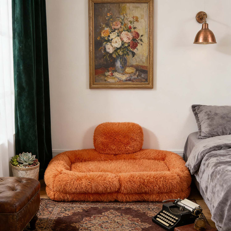 Adjustable Convertible Human Dog Bed,Lazy Sofa, Orange