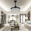 Ventilateur de plafond intelligent en cristal à 4 pales Bipnesh avec télécommande et ensemble d'éclairage inclus