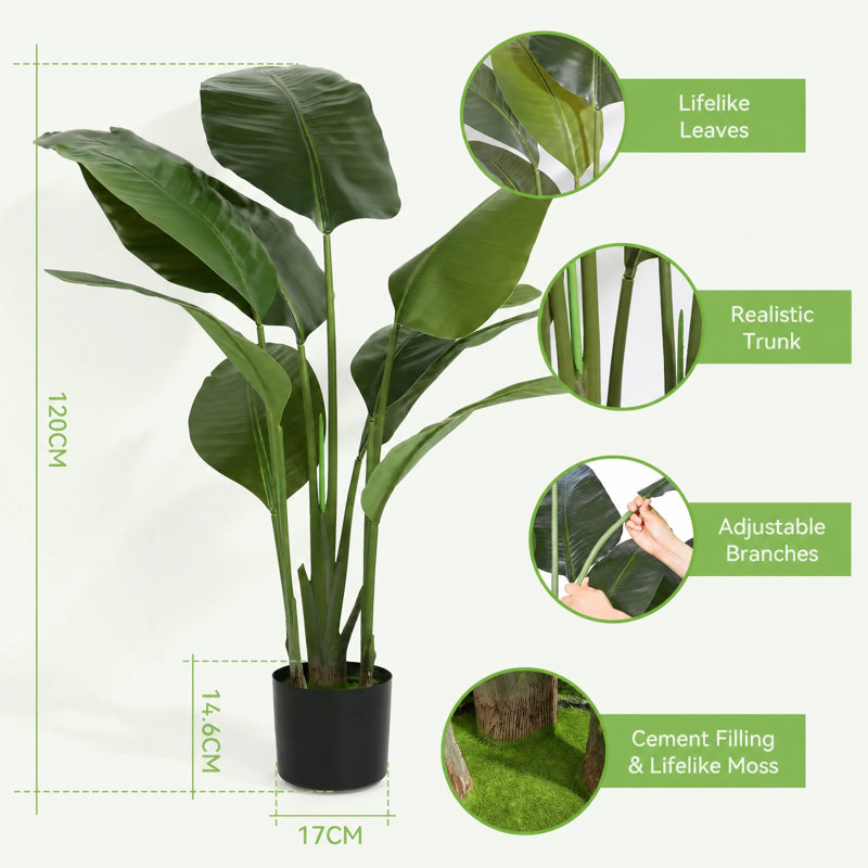 48" Artificial Traveller's Plant, Bird Of Paradise