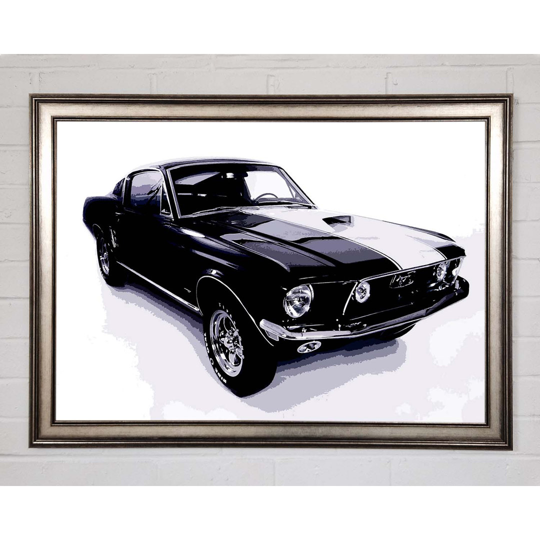 Mustang 67 B N W - Einzelner Bilderrahmen Kunstdrucke