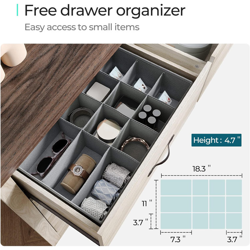 Qwin 6 - Drawer Dresser, Brown/Beige