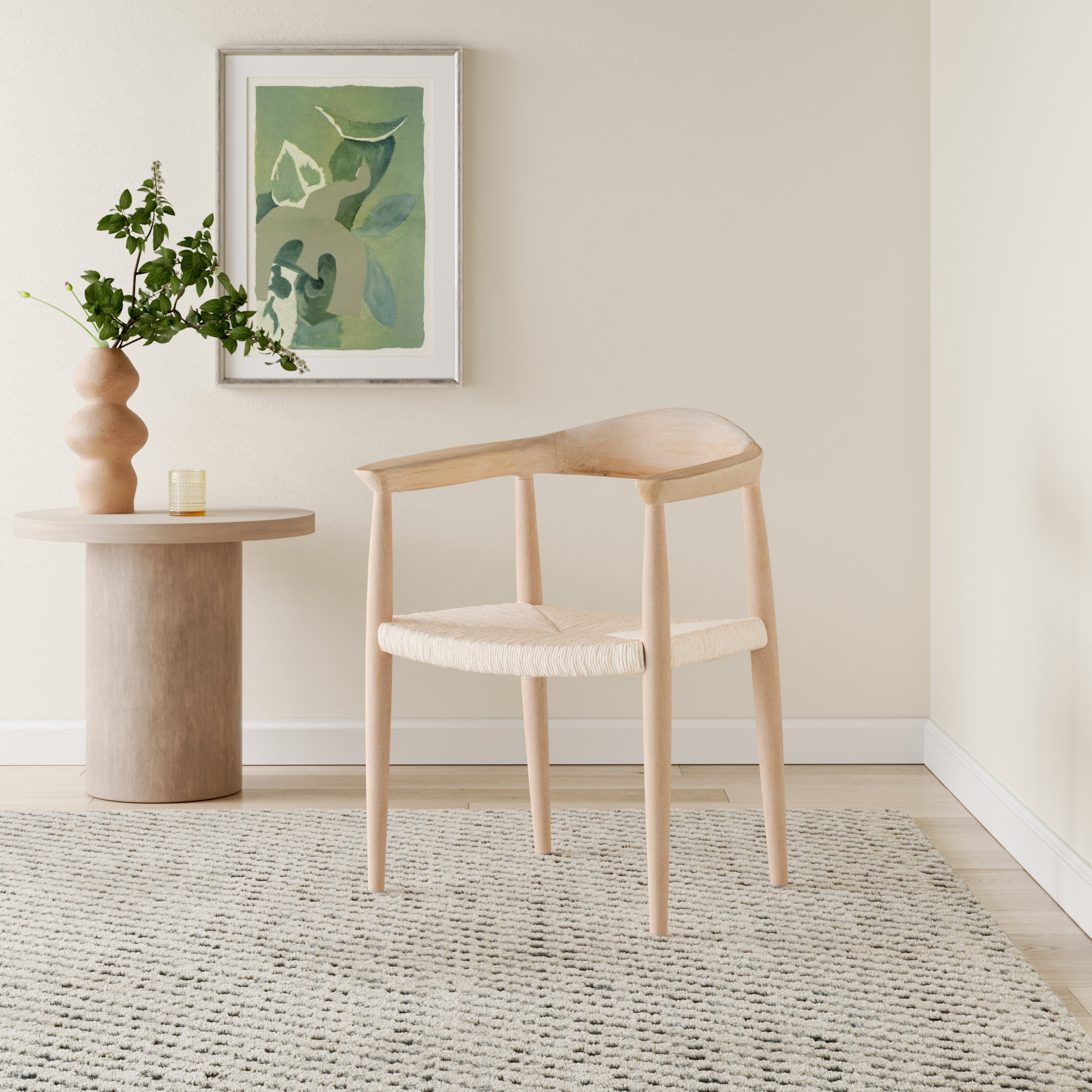 Arlo 30.7'' Wide Armchair, Unfinished Natural