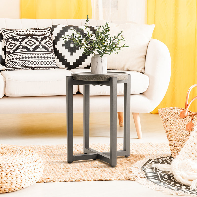Yeary Concrete Top End Table