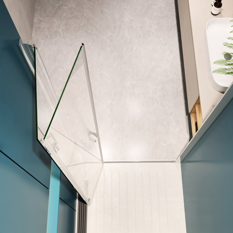 Universal Pivot Shower Door 1 3/8" Adjustable. 1/4" Tempered Glass 3672. Wall Channel, #304 Stainless Steel Handle. 36000 Times Open-Close Tested. Smooth System, Reliable Leakage. Colored With