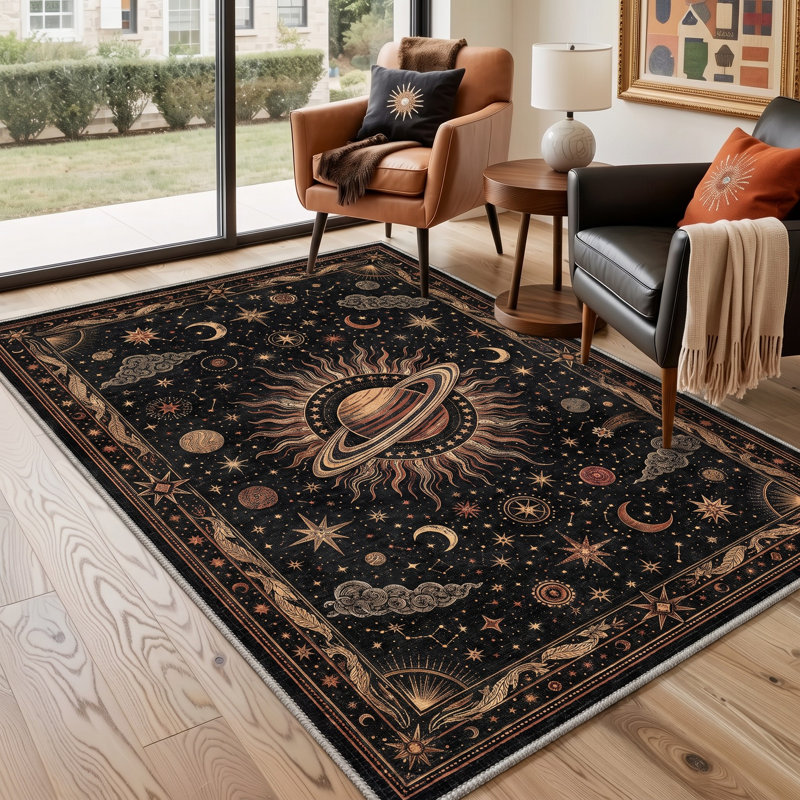 Tapis de couloir noir / brun lavable à la machine avec envers antidérapant, Tapis de couloir 84 po x 24 po
