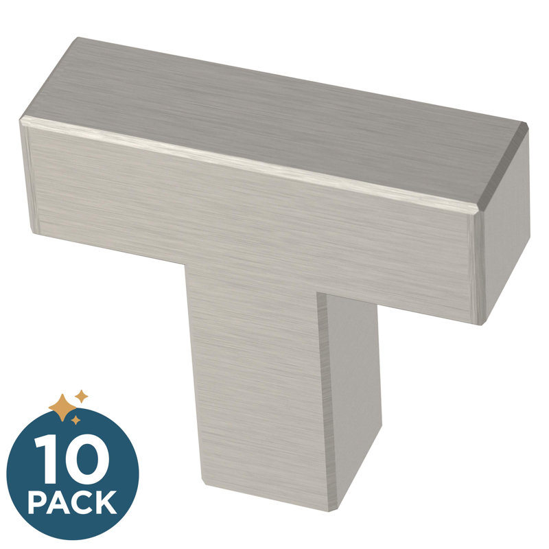 1.25'' Matte Black Modern Square Steel Bar Knob Set