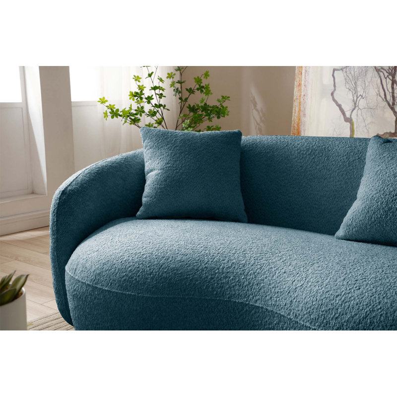Charmant canapé incurvé pour divers espaces, rehaussant le confort et le style, Bleu