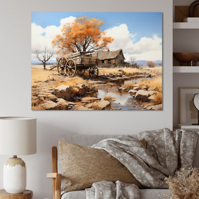 Old Western Wagon In Nevada - Old American Cart Wall Art