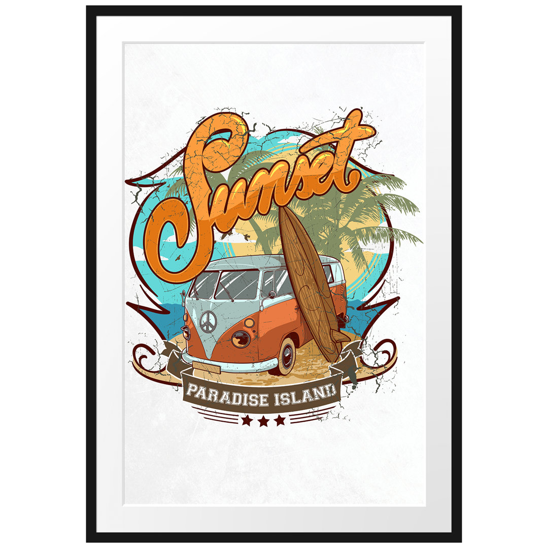 Gerahmtes Poster Sunset-Paradise-Island Light