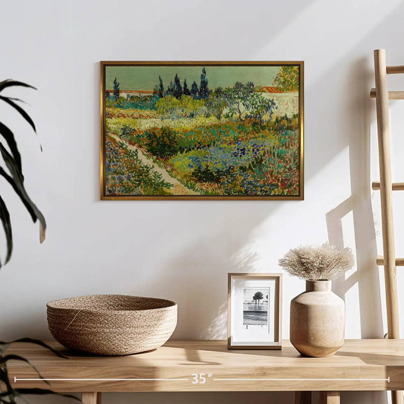 Jardin à Arles, Cadre flottant doré, 19 po x 13 po