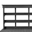 Banc de rempotage de 66 po en bois gris, avec rangement fonctionnel et espace de travail pour grand jardin extérieur gris