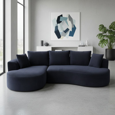 Ensemble de canapé modulaire courbé 2 pièces avec coussins, mobilier de salon ergonomique minimaliste, sièges modernes, sans assemblage, canapé et méridienne