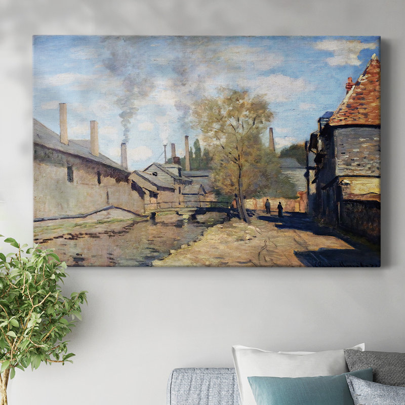 Le ruisseau Robec, Rouen, 1872 - Toile tendue avec châssis, H 32 po x l 48 po