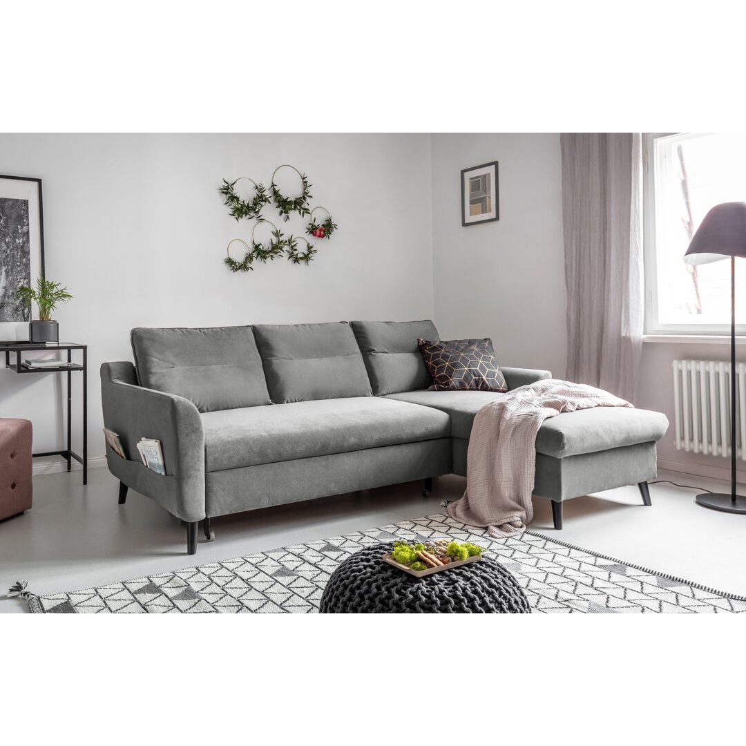 Ecksofa Stylish Stan aus Samt mit Bettfunktion